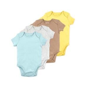 Mac & Moon Baby Boys 4-Pack Cotton Short Sleeve Bodysuit 9 Month NWT